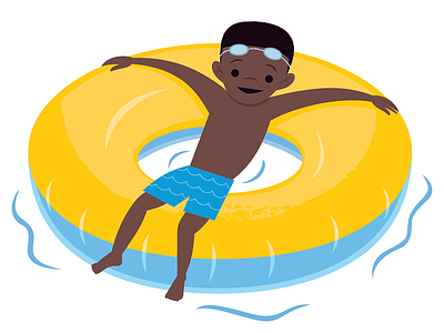 Inner Tube Kid beach children illustration spot illustration summer swimming pool