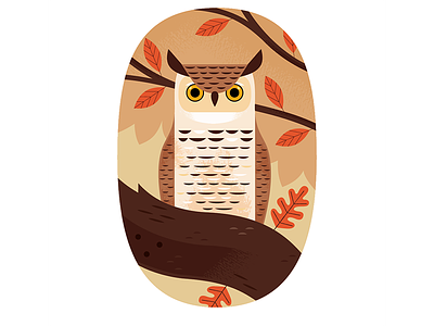 Autumn Owl animal icon animals autumn bird bird icon design horned owl illustration nature owl wildlife