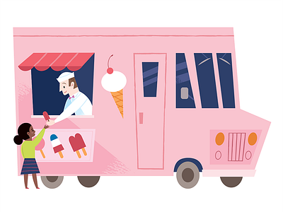 Ice Cream Truck children childrens book ice cream ice cream truck illustration kids lit midcentury spot illustration vector