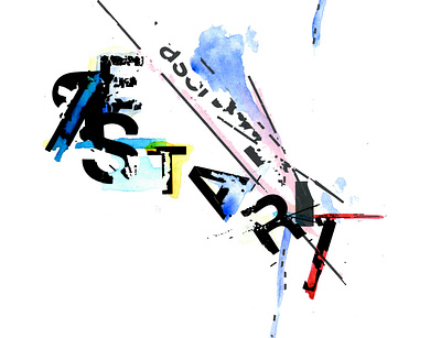 Letraset Typogrpahy branding design experimental letraset mixed media typography watercolour