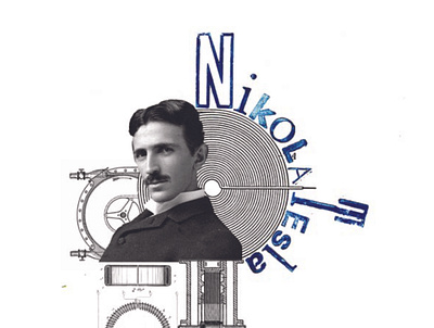 The Life of Nikola Tesla Book Cover Design book covers design digital collage editorial design experimental inventions minimal nikola tesla typography
