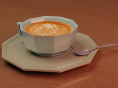 Low poly: Want some coffee? 3d art b3d blender blender3d coffee creative cute design food low poly