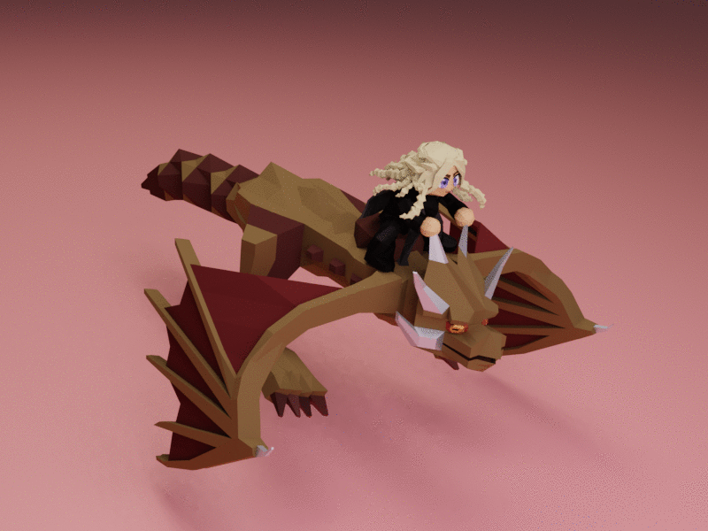 Daenerys 3d 3d animation animation blender cute daenerys daenerys targaryen dragon game of thrones gameofthrones got low poly