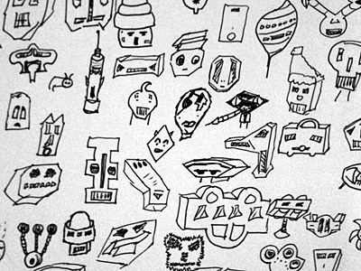 Robot Faces robots sketch