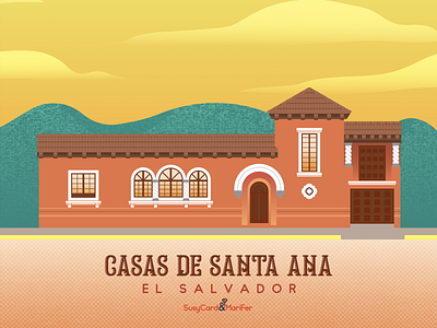 Casa de Santa Ana el salvador illustration santa ana vector