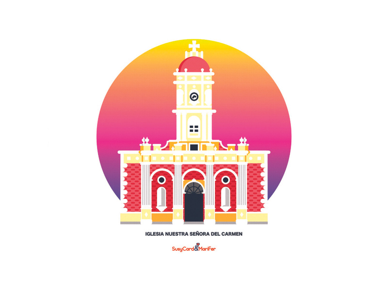 Print Iglesia El Carmen affinity designer el salvador illustration santa ana vector