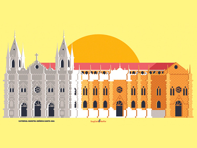 Print Catedral de Santa Ana Lateral affinity designer el salvador illustration santa ana vector