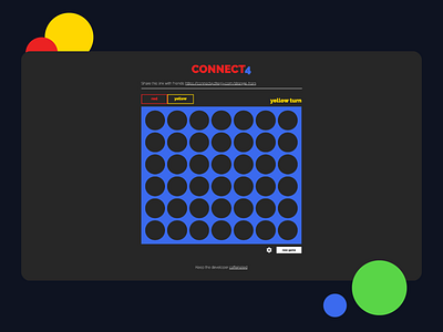 Connect4 2d design flat game game design game development minimal ui web