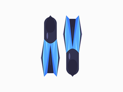 Flippers 3d adobe illustrator blue daily design digital art flippers illustration minimal swimming vector