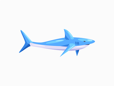 Shark 3d adobe illustrator blue daily design digital art illustration minimal shark vector