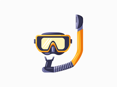 Snorkel 3d adobe illustrator daily design digital art icon illustration minimal snorkel vector