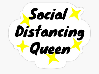 Social Distancing Queen gravit queen simple social distance social distancing star stars sticker sticker design stickers