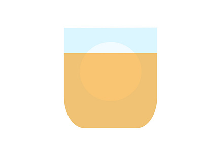 Orange Juice with A Circular Ice Cube