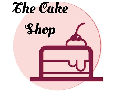 800x800 The Cake Shop autodesk sketchbook cake cake slice cherry design desserts gravit designer icing illustration logo pink shop logo