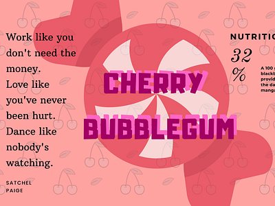 Cherry Bubblegum Soda Can Label candy canva design design font label label design labels pink red soda can sweet