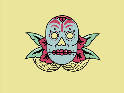 Mexican skull tattoo 2d ink mexican skull tatto vector