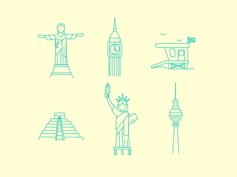 Travel icons animated web section berlin icon icon animation icons illustration landing page design mexico motion newyork pattern travel travel 2 travels ui vector