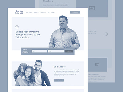 Dare to Dad Wireframe - Homepage mock branding design graphic design landing page ui ux webdesign website wireframe