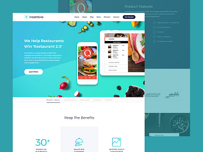 Incentivio UI Design clean design food graphic minimal startup ui ux web design