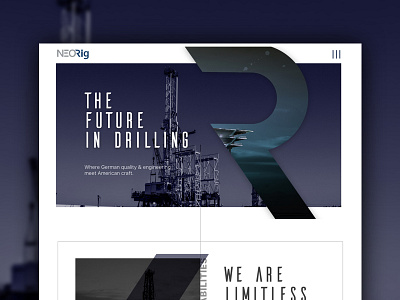 Oil Company - mockup blue ui ux web design