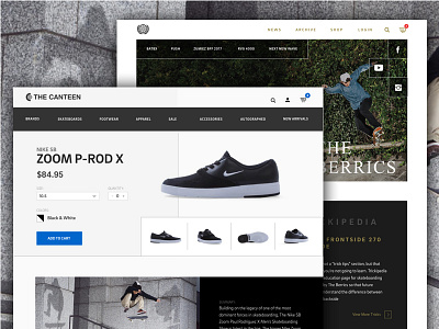 E-commerce skateboarding blog design ecommerce skateboarding ui ux web