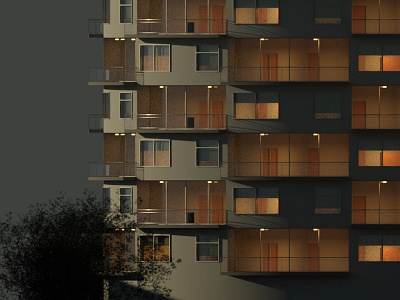 High-Rise Apartment Complex apartments architecture design engineering high rise rendering revit