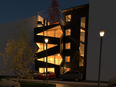 Conjoined Building apartments architecture commercial design engineering office rendering residential revit studio vray zig zag