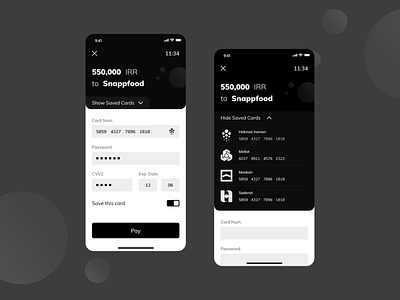 Mobile Payment Gateway Concept Design challenge dark design mobile monochrome payment ui