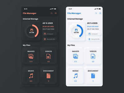 File Manager App app appdesign design designer mobile app ui ui design uiux user interface ux