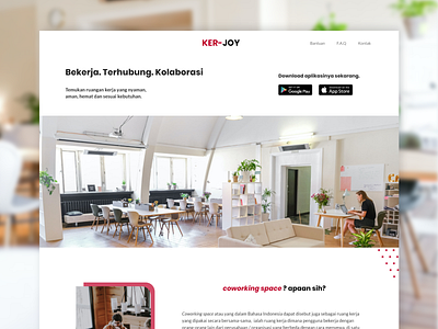 Landing page for coworking space app design designer landing page ui ui design user interface ux web