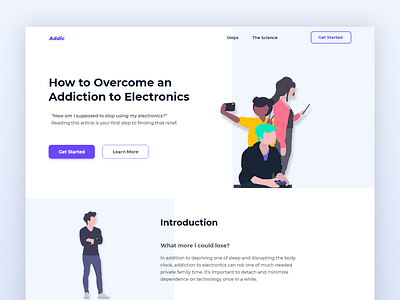 Addiction ui design web