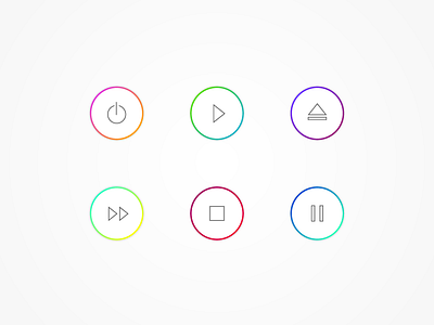 Gradient Icon Exploration button eject expressive flat gradient icon pause play power stop