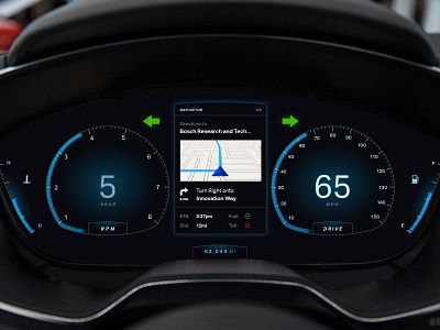 Car Dashboard UI auto car dashboard fuel gear heat nav navigation numbers speed temperature ui