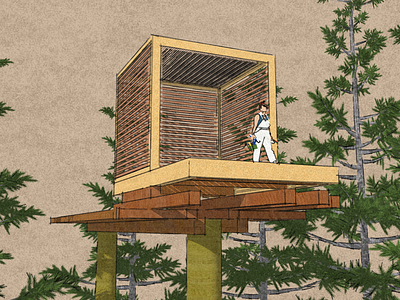 Casa De Arbol 1 3d art art direction design render rendering sketchup tree tree house