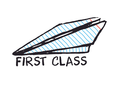 First Class design pencil sketch vector