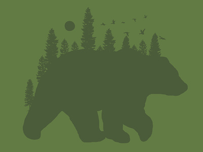 Bear Earth design sketch vector