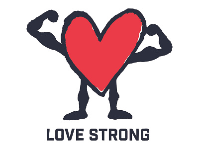 Love Strong design pencil sketch vector