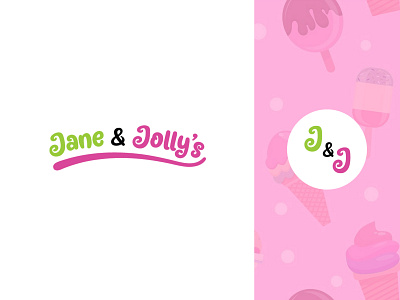 Jane & Jolly's attractive logo brand identity branding branding design creative logo design elegant logo graphic design ice cream logo icon logo logo design minimal logo swoosh logo typography wordmark