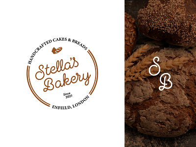 Stella's Bakery bakery logo brand identity branding branding design bread logo crafty logo creative logo design elegant logo graphic design icon logo logo design minimal logo traditional logo typography wordmark