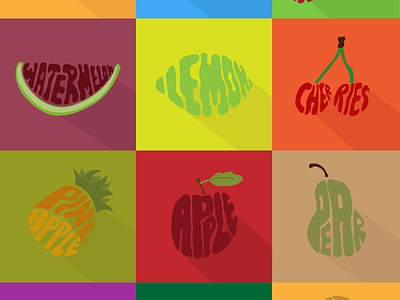 fruit typography flat illustration type typography vector
