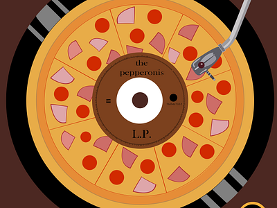 Pizza Disco Lp design illustration vector