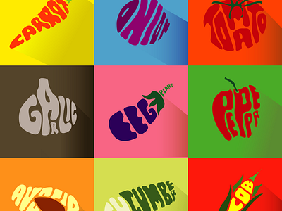 Vegetables typography