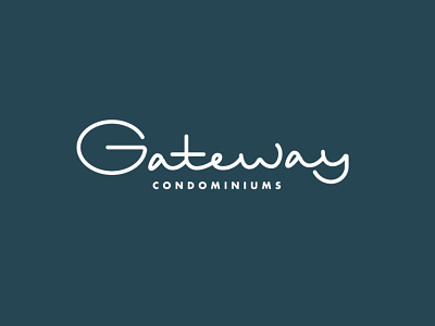 Gateway Condominiums Logotype Concepts branding brush script design digital graphic design illustration lettering logo logotype monoline script type typography vector wordmark