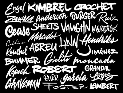 2022 White Sox Roster Lettering baseball design graphic design lettering logo mlb sports type typography vector white sox