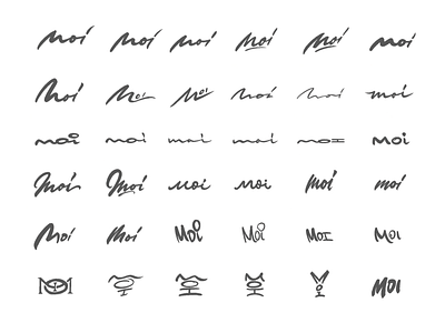Moi Logo Sketches branding design graphic design lettering logo procreate sketch sketches typography vector