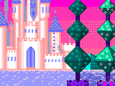 This is Not England - Test Zone 1 16 bit animation castle geometric gif pixel sunset topiary video game