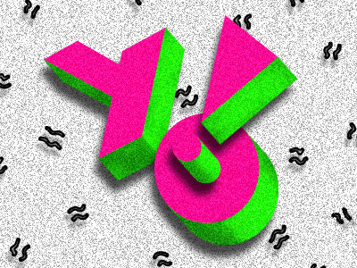Yo! Andy Ages 1990 90s birthday lettering neon pattern retro typography