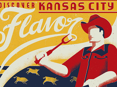 The American Royal - Flavor 1930s 1940s american royal americana barbecue bbq deco kansas city lettering retro vintage wpa