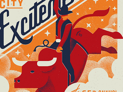 The American Royal - Excitement 1930s 1940s american royal americana bull cowboy kansas city lettering retro rodeo vintage wpa
