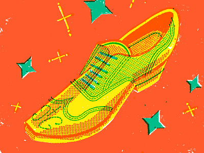 Shoe Gotta Be Kidding!! digitaslbi illustration neon offset orange print retro shoe texture vintage